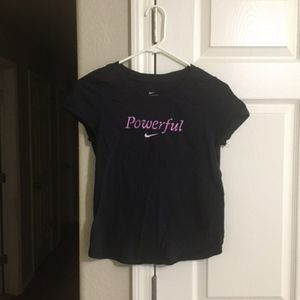 Girl's Nike "Powerful" Scoop Tee--Black--Size XL